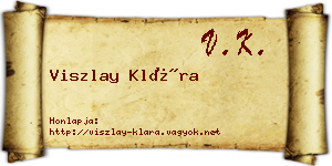 Viszlay Klára névjegykártya